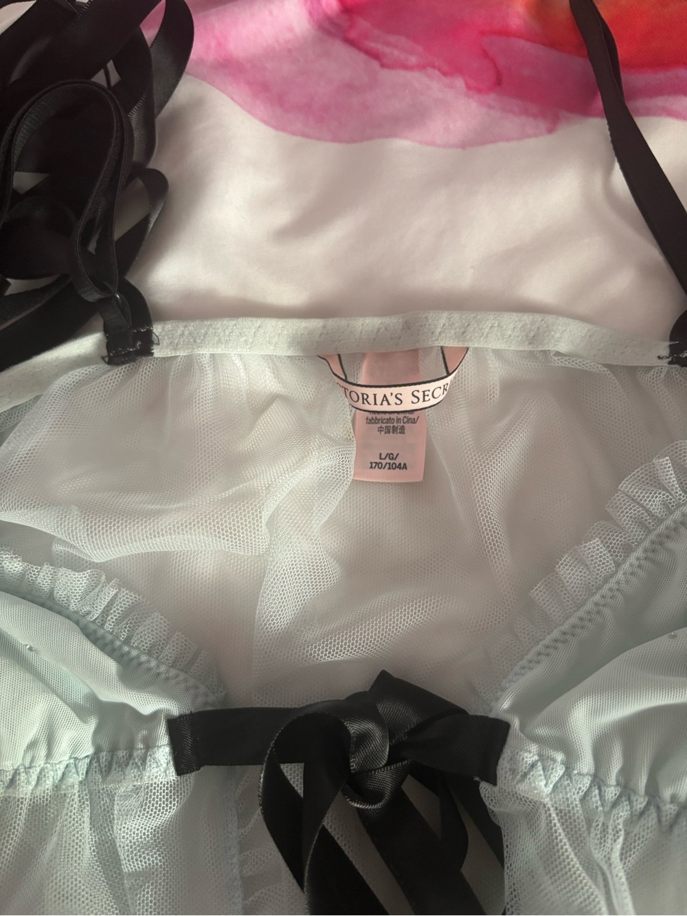 NWOT Victorias Secret Sheer Babydoll Chemise Snowflake with matching thong Large - Picture 12 of 14